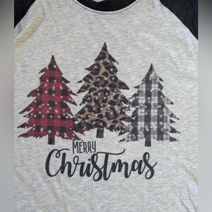Christmas‎ Tree Graphic Tee Raglan style 3X
